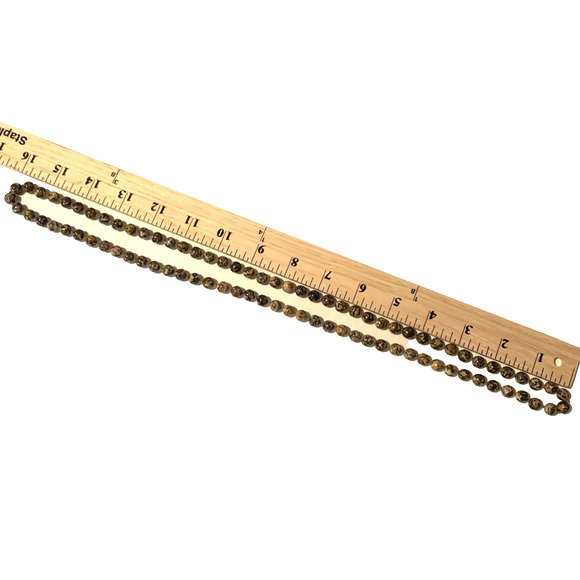 Vintage Leopard Skin Jasper Necklace Hand Knotted Natural Stone Beads ~30" - Picture 8 of 9